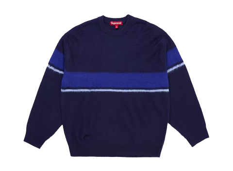 Supreme Brushed Stripe Sweater Navy (Pre-Owned)