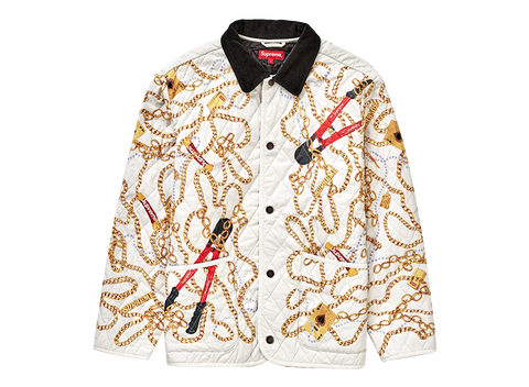 Supreme Chains Quilted Jacket White (Pre-Owned)
