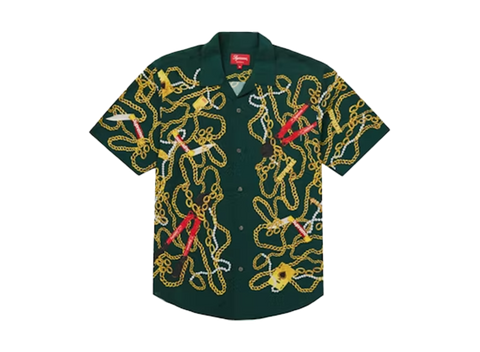 Supreme Chains Rayon S/S Shirt Dark Green (Pre-Owned)