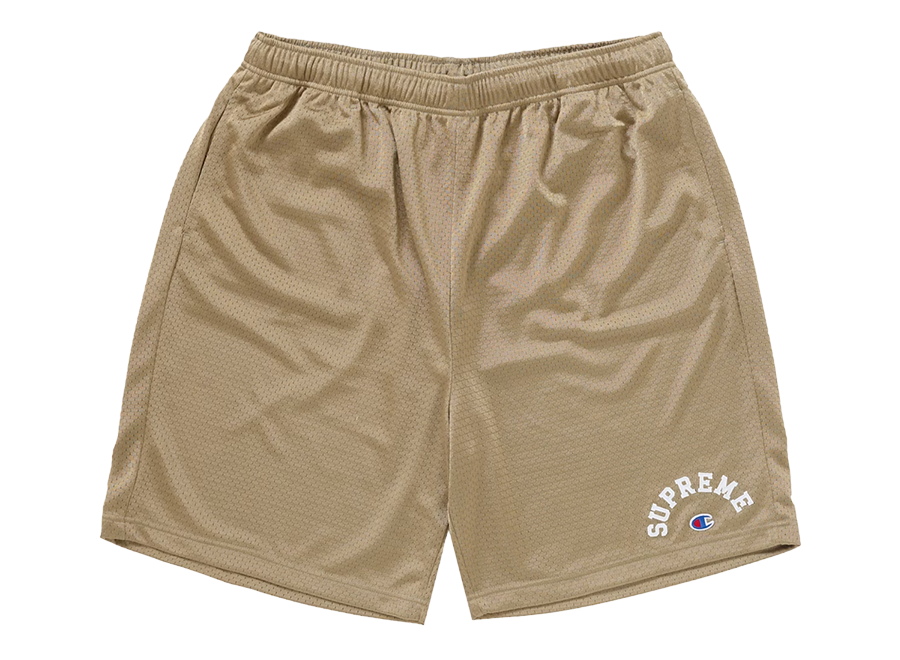 Supreme Champion Mesh Shorts Tan