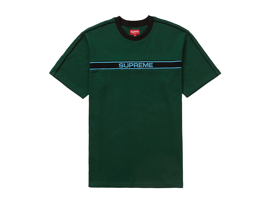 Supreme Chest Stripe Logo T-Shirt Dark Green