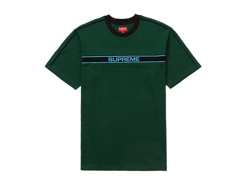 Supreme Chest Stripe Logo T-Shirt Dark Green (Pre-Owned)