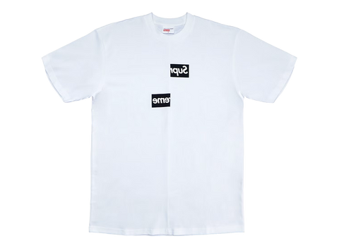 Supreme Comme des Garcons SHIRT Split Box Logo Tee White (Pre-Owned)
