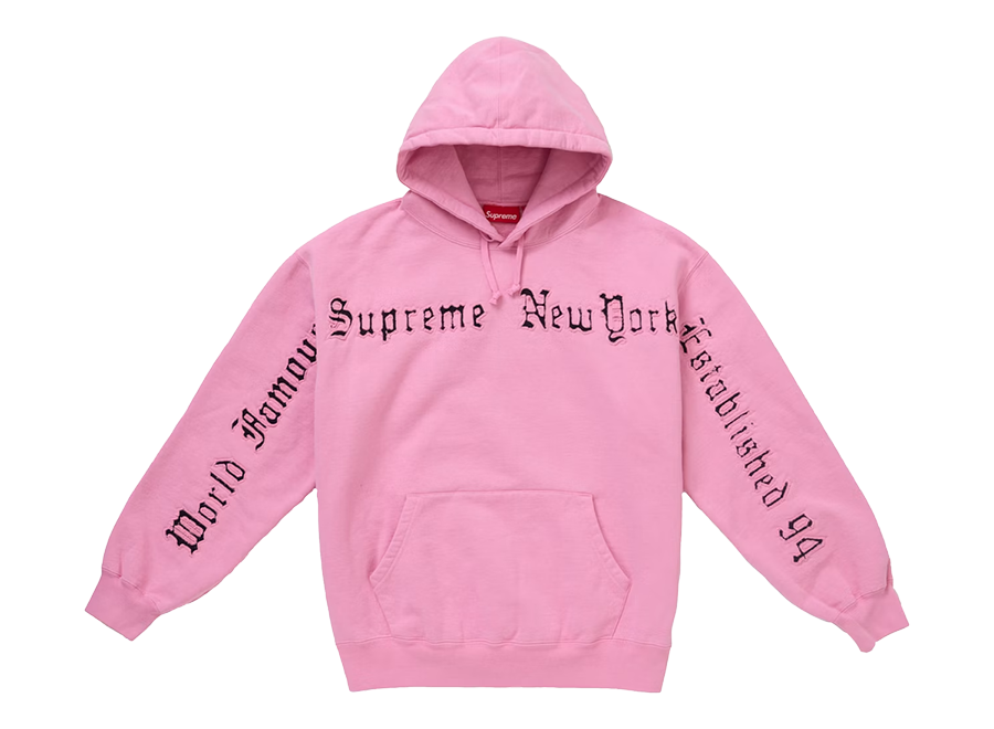 Supreme Contrast Cutout Hooded Sweatshirt Pink