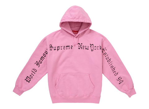 Supreme Contrast Cutout Hooded Sweatshirt Pink