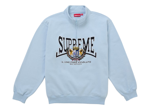 Supreme Crest Applique Half Zip Pullover Light Blue (Pre-Owned)