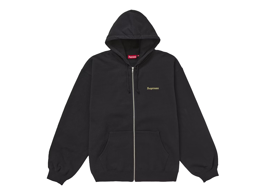Supreme Crest Zip Up Hooded Sweatshirt Black (Pre-Owned)