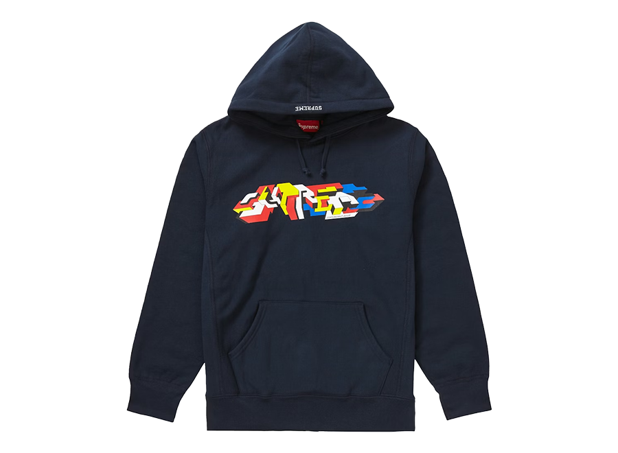 Supreme Delta Logo Hooded Sweatshirt Navy (Pre-Owned)