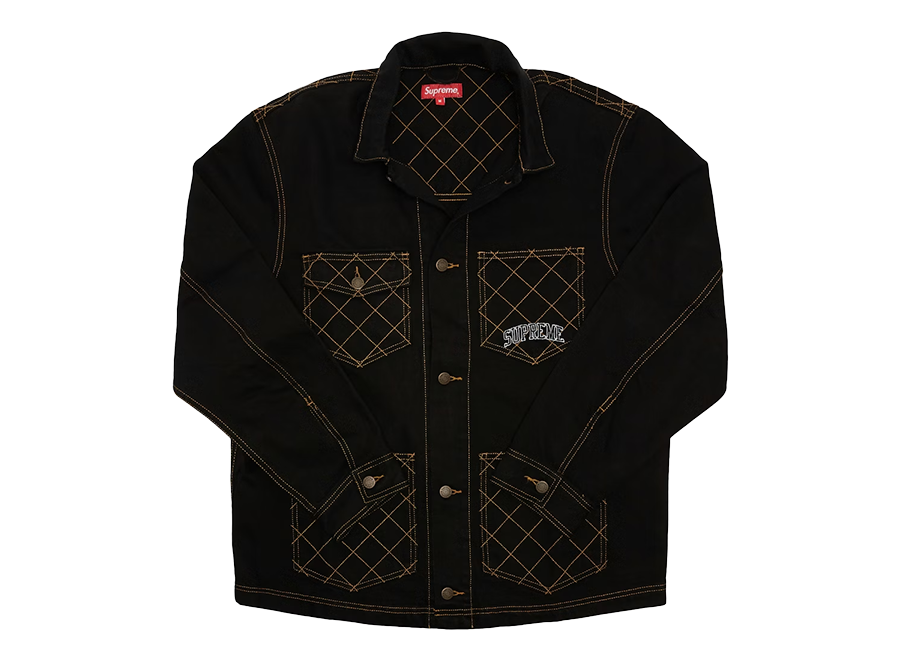 Supreme Diamond Stitch Denim Chore Coat