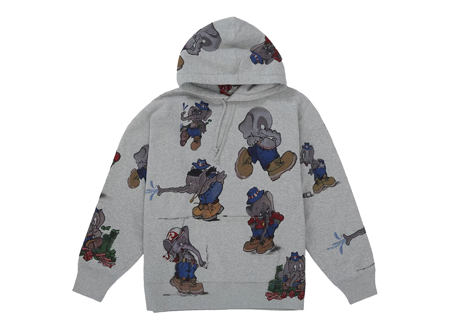 Supreme Elephant Hooded Sweatshirt Heather Grey