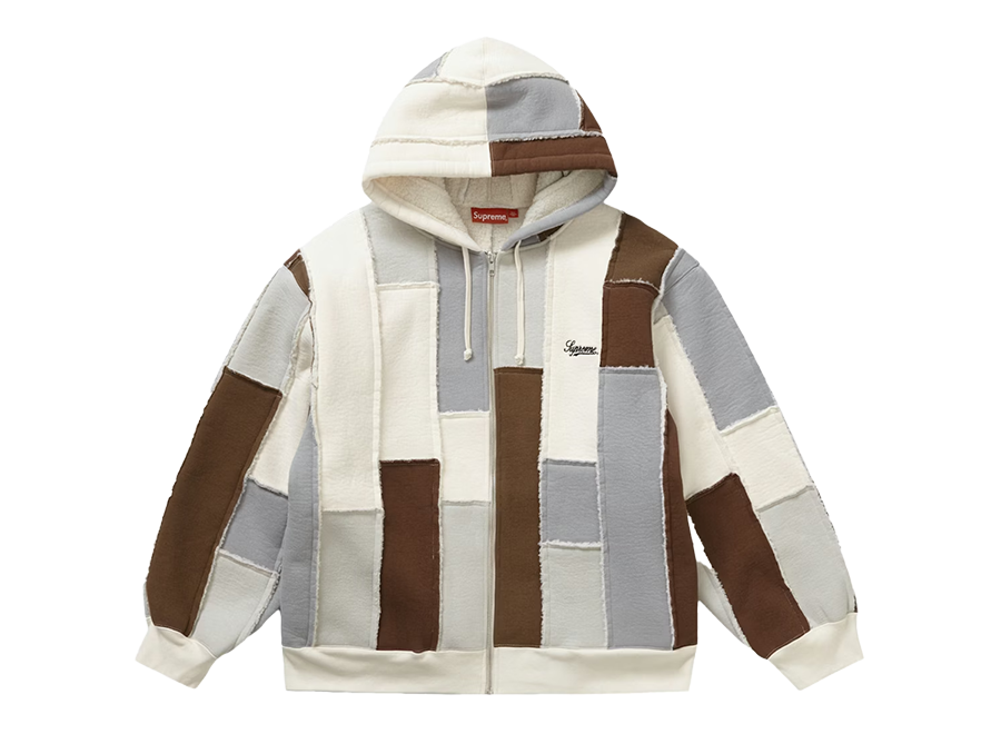 Supreme Faux Shearling Zip Up Hooded Sweatshirt Natural (Pre-Owned)