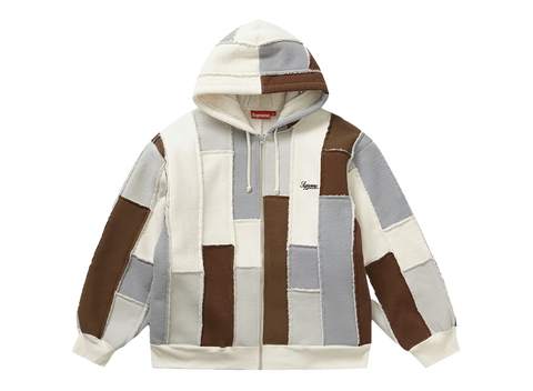 Supreme Faux Shearling Zip Up Hooded Sweatshirt Natural (Pre-Owned)