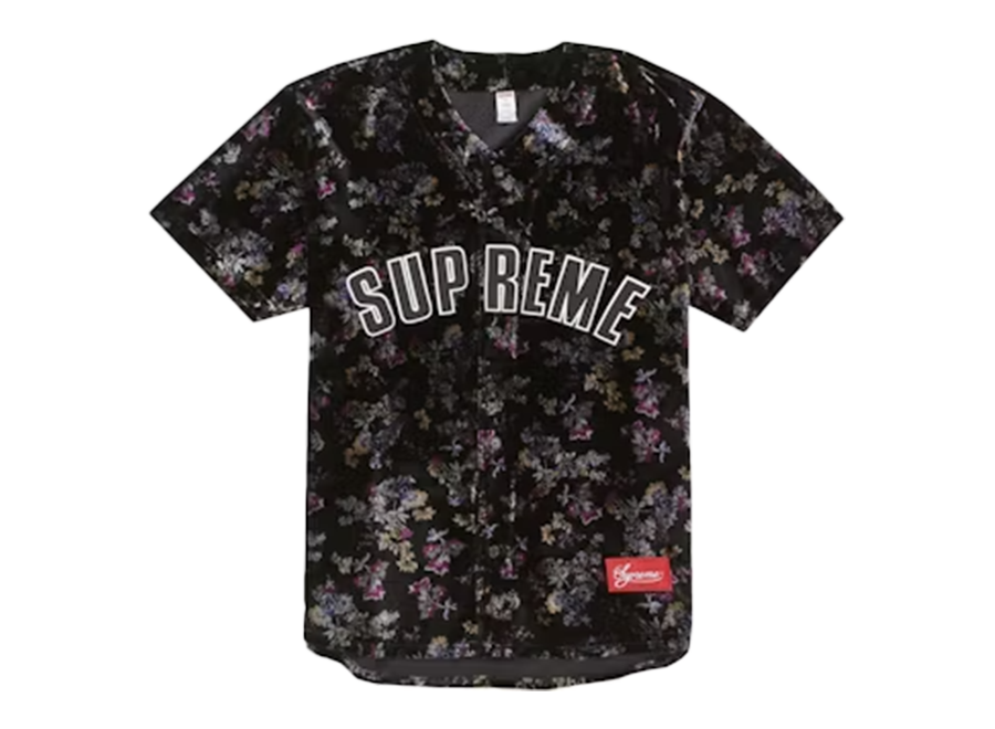 Supreme Floral Baseball Jersey Black
