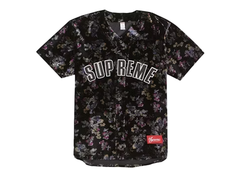 Supreme Floral Baseball Jersey Black (Pre-Owned)