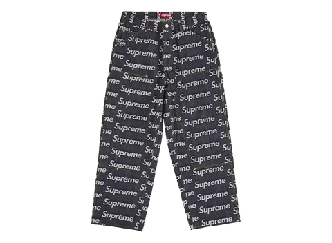Supreme Jacquard Logos Double Knee Denim Painter Jean Rigid Indigo (Pre-Owned)