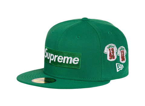 Supreme Jerseys Box Logo New Era Fitted Hat Green Sz 7 3/8