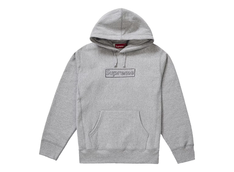 Supreme KAWS Chalk Logo Hooded Sweatshirt Heather Grey (Pre-Owned)