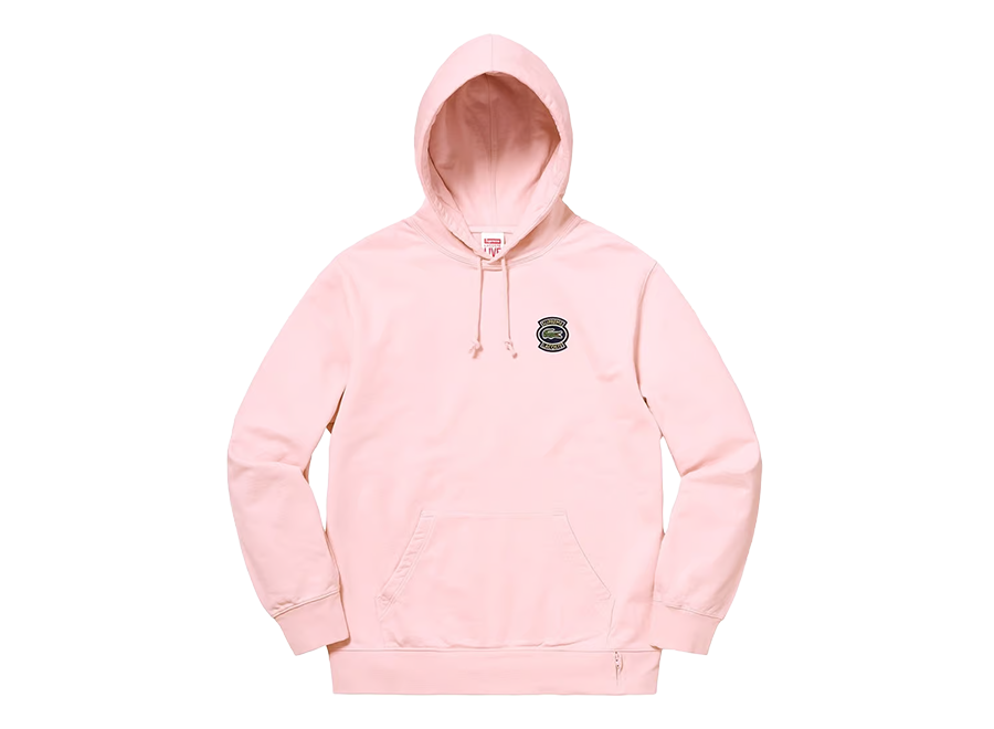 Supreme LACOSTE Hooded Sweatshirt Pink