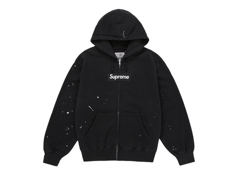 Supreme MM6 Maison Margiela Box Logo Zip Up Hooded Sweatshirt Black