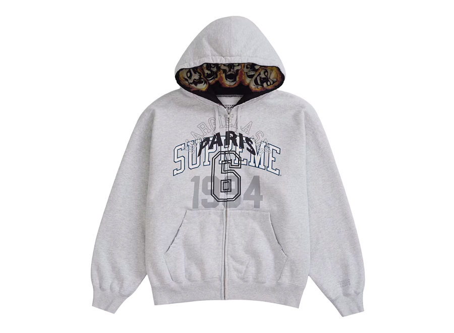 Supreme MM6 Maison Margiela Zip Up Hooded Sweatshirt Ash Grey