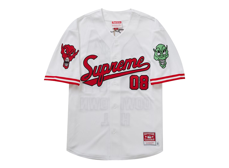 Supreme Mitchell & Ness Downtown Hell Baseball Jersey White