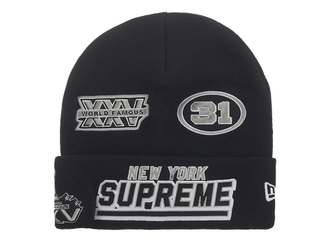 Supreme New Era Football Beanie Black