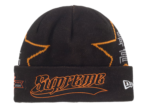 Supreme New Era Stars Beanie Black