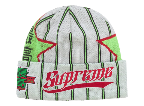 Supreme New Era Stars Beanie White