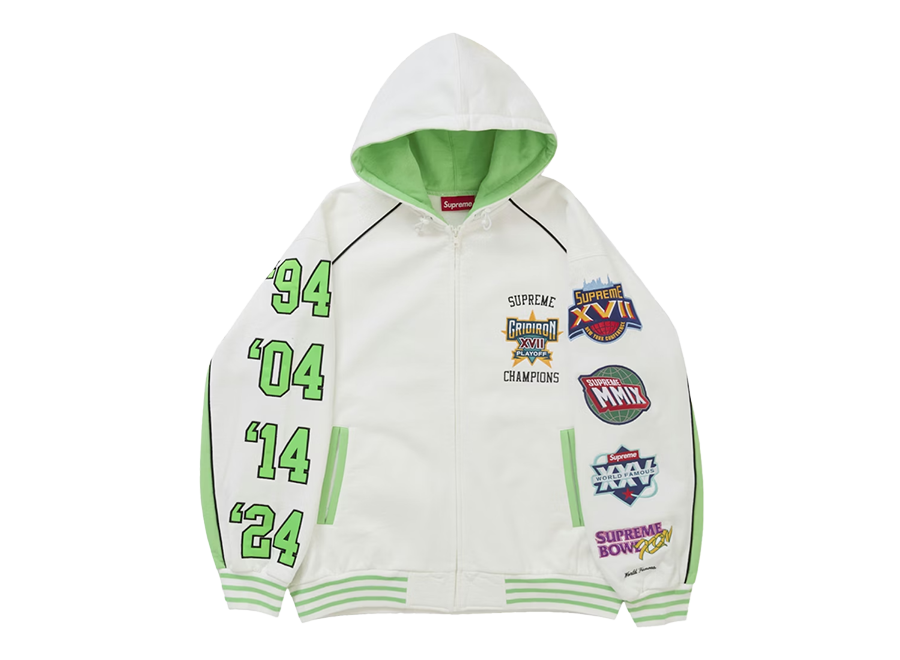 Supreme Playoffs Zip Up Hooded Sweatshirt White (Pre-Owned)