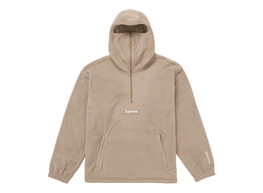 Supreme Polartec Facemask Half Zip Hooded Sweatshirt (FW24) Taupe (Pre-Owned)