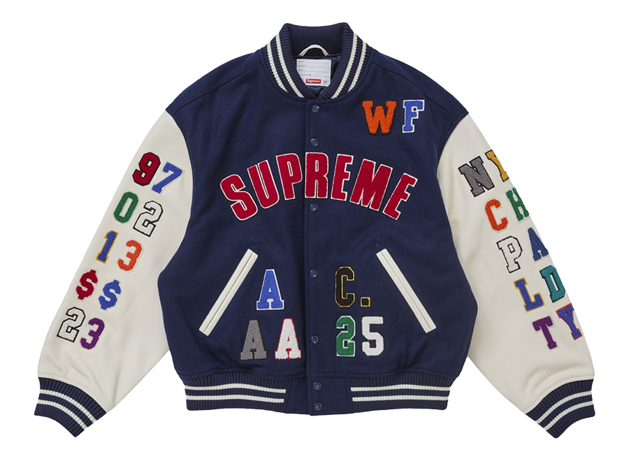 Supreme Praises Varsity Jacket Navy
