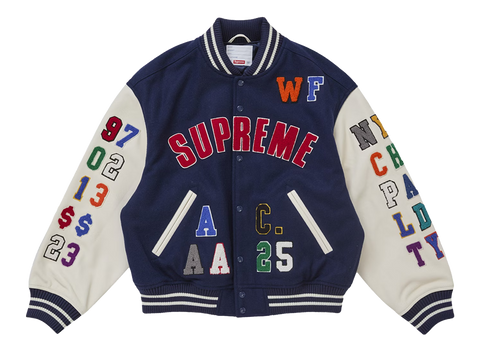 Supreme Praises Varsity Jacket Navy
