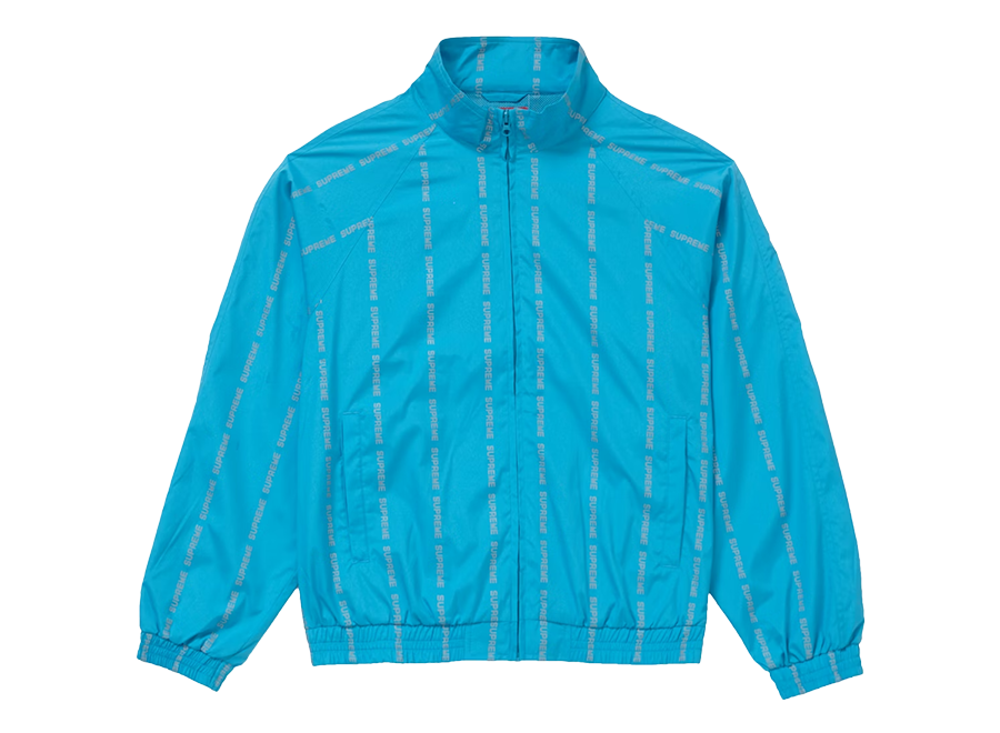 Supreme Reflective Text Track Jacket Blue (Pre-Owned)
