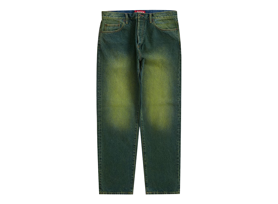 Supreme Regular Jean Overspray Green (Pre-Owned)