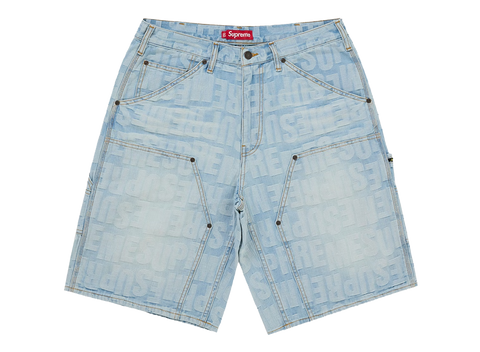 Supreme Repeat Jacquard Double Knee Denim Short Light Washed Indigo (Pre-Owned)