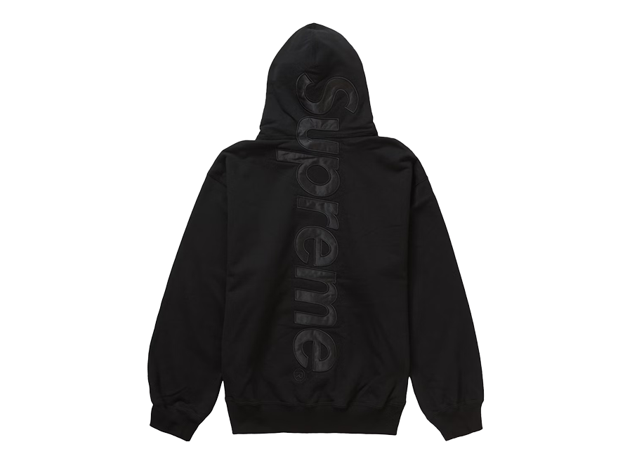 Supreme Satin Appliqué Hooded Sweatshirt (FW23) Black