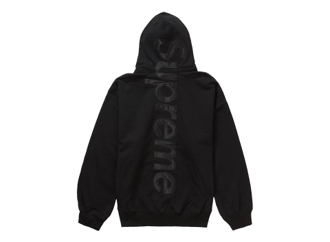 Supreme Satin Appliqué Hooded Sweatshirt (FW23) Black