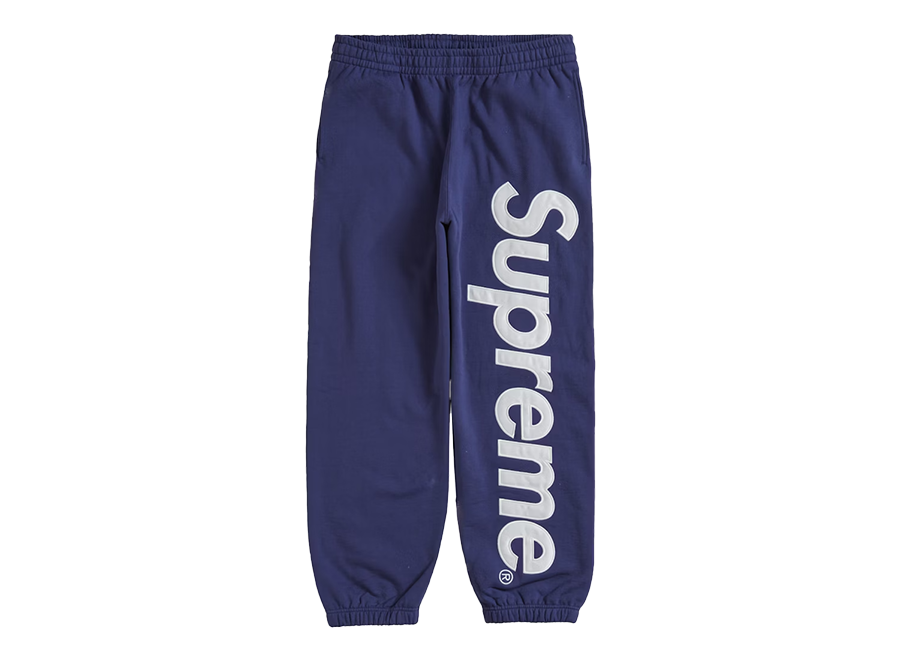 Supreme Satin Appliqué Sweatpant (FW23) Washed Navy