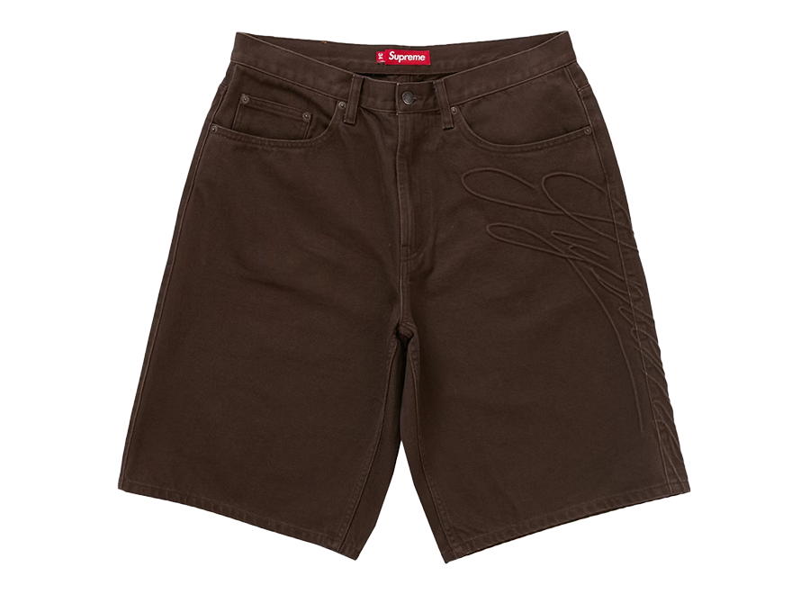 Supreme Script Baggy Denim Short Brown (Pre-Owned)