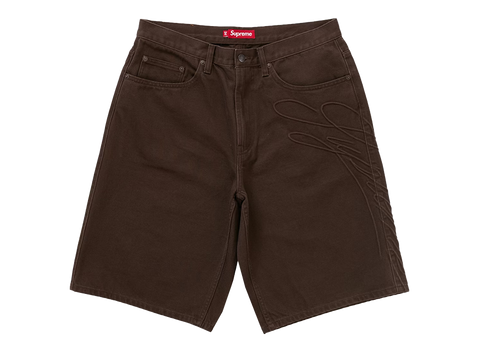 Supreme Script Baggy Denim Short Brown (Pre-Owned)