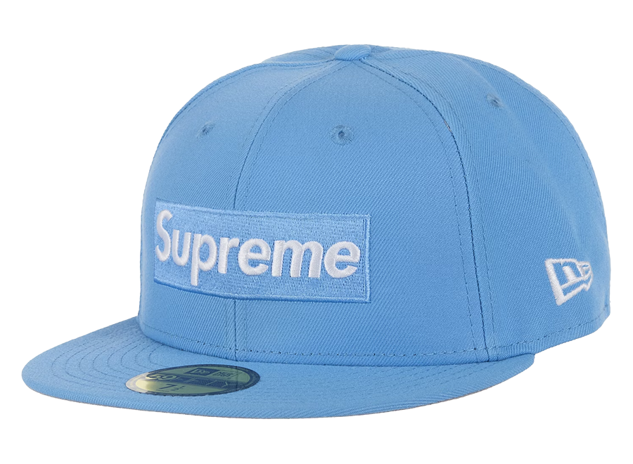 Supreme Box Logo New Era 59 Fifty Fitted Hat Light Blue