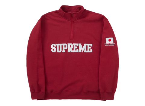 Supreme Tokyo Shop Flag Half Zip Pullover Red