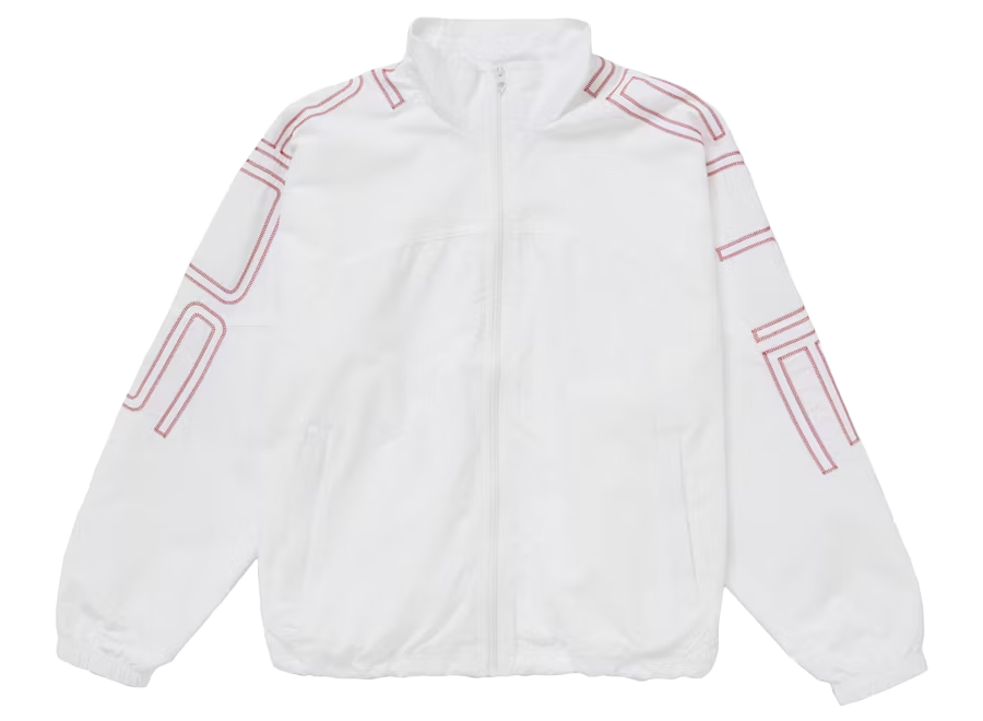 Supreme Spellout Embroidered Track Jacket (SS25) White