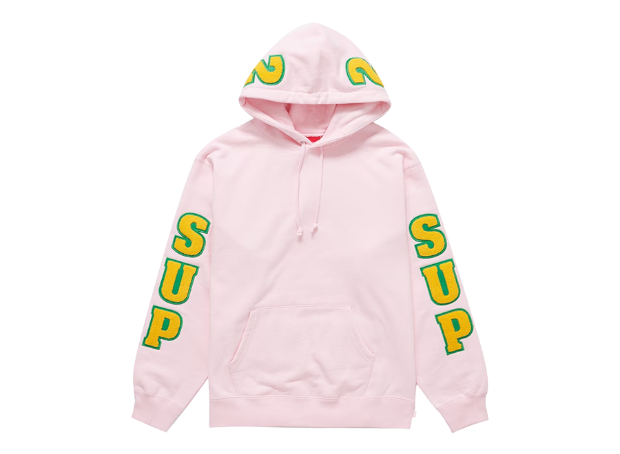 Supreme Team Chenille Hooded Sweatshirt Light Pink