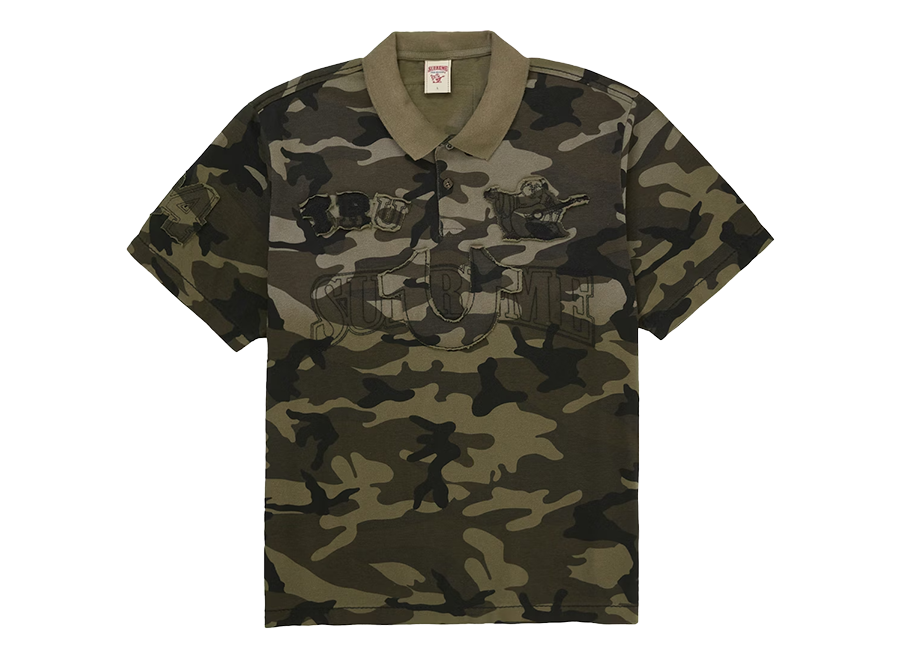 Supreme True Religion Applique Polo Olive Camo