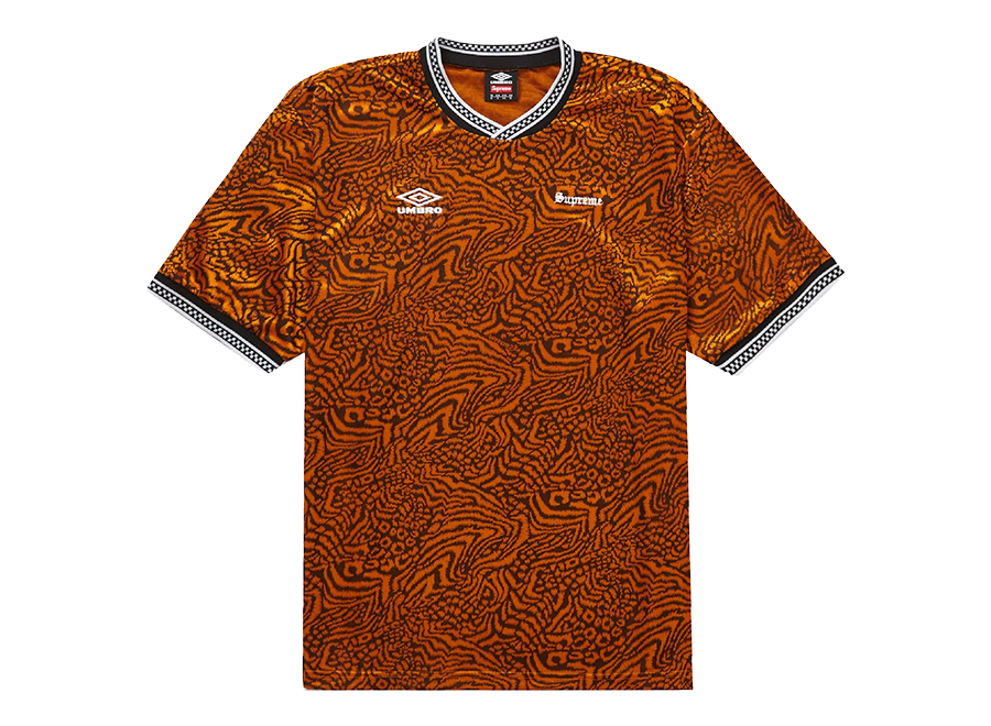 Supreme Umbro Jacquard Animal Print Soccer Jersey Orange
