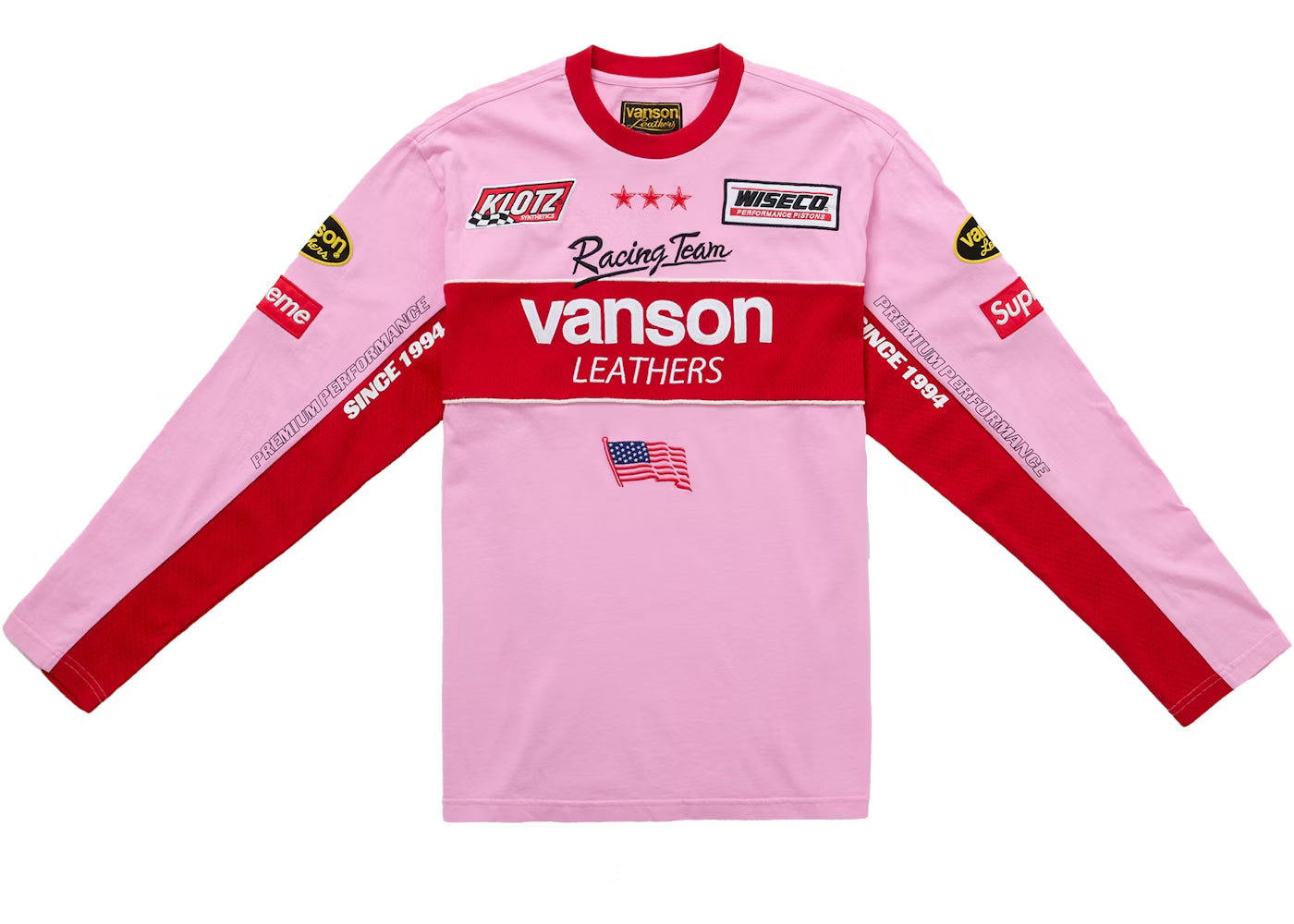 Supreme Vanson Leather L/S Top Pink