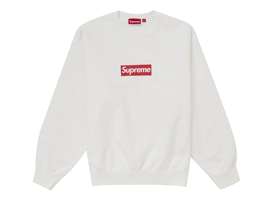 Supreme Washed Box Logo Crewneck White