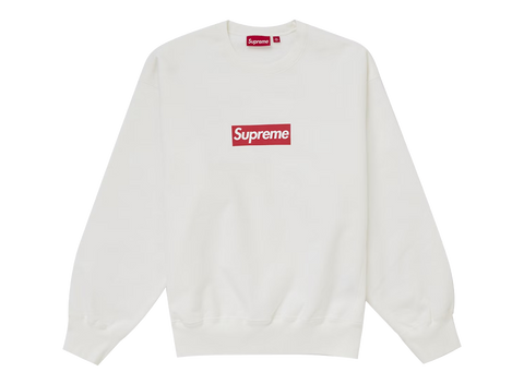 Supreme Washed Box Logo Crewneck White