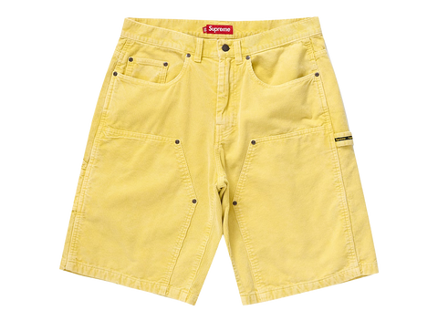 Supreme Washed Corduroy Double Knee Painter Shorts Yellow